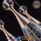 GloboStar® JADORE 01232 Μοντέρνο Κρεμαστό Φωτιστικό Ανάρτηση LED -W -lm -°AC 220-240V IP20 Θερμό Λευκό 3000K Χάλκινο Μέταλλο με Διάφανο Γυαλί - Μ8 x Π8 x Υ26cm - 2 Χρόνια Εγγύηση