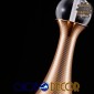 GloboStar® JADORE 01232 Μοντέρνο Κρεμαστό Φωτιστικό Ανάρτηση LED -W -lm -°AC 220-240V IP20 Θερμό Λευκό 3000K Χάλκινο Μέταλλο με Διάφανο Γυαλί - Μ8 x Π8 x Υ26cm - 2 Χρόνια Εγγύηση