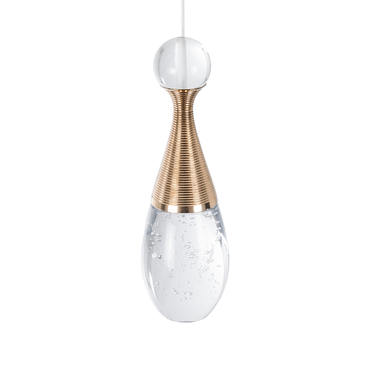 GloboStar® JADORE 01232 Μοντέρνο Κρεμαστό Φωτιστικό Ανάρτηση LED -W -lm -°AC 220-240V IP20 Θερμό Λευκό 3000K Χάλκινο Μέταλλο με Διάφανο Γυαλί - Μ8 x Π8 x Υ26cm - 2 Χρόνια Εγγύηση