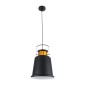 GloboStar® NUNZIATA 01236 Vintage Κρεμαστό Φωτιστικό Καμπάνα Μονόφωτο 1 x E27 IP20 Μαύρο & Χρυσό Μέταλλο - Μ26 x Π26 x Υ40cm
