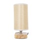 GloboStar® CHIARA 01241 Κλασικό Επιτραπέζιο Φωτιστικό Πορτατίφ Μονόφωτο 1 x E27 Ξύλινο με Μπέζ Καπέλο Μ25 x Π12 x Υ26cm