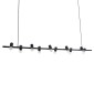 GloboStar® ALFREDA 01242 Μοντέρνο Κρεμαστό Φωτιστικό Ράγα Πολύφωτο 10 x E27 IP20 Μαύρο Μέταλλο - Μ140 x Π18 x Υ7cm