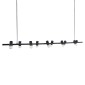 GloboStar® ALFREDA 01242 Μοντέρνο Κρεμαστό Φωτιστικό Ράγα Πολύφωτο 10 x E27 IP20 Μαύρο Μέταλλο - Μ140 x Π18 x Υ7cm