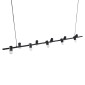 GloboStar® ALFREDA 01242 Μοντέρνο Κρεμαστό Φωτιστικό Ράγα Πολύφωτο 10 x E27 IP20 Μαύρο Μέταλλο - Μ140 x Π18 x Υ7cm