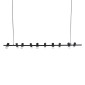 GloboStar® ALFREDA 01242 Μοντέρνο Κρεμαστό Φωτιστικό Ράγα Πολύφωτο 10 x E27 IP20 Μαύρο Μέταλλο - Μ140 x Π18 x Υ7cm