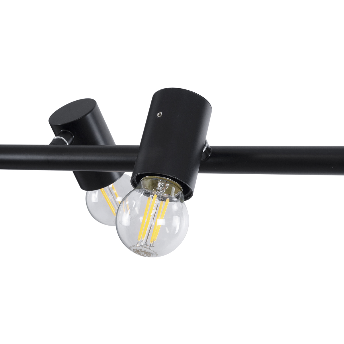 GloboStar® ALFREDA 01242 Μοντέρνο Κρεμαστό Φωτιστικό Ράγα Πολύφωτο 10 x E27 IP20 Μαύρο Μέταλλο - Μ140 x Π18 x Υ7cm