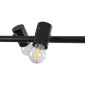 GloboStar® ALFREDA 01242 Μοντέρνο Κρεμαστό Φωτιστικό Ράγα Πολύφωτο 10 x E27 IP20 Μαύρο Μέταλλο - Μ140 x Π18 x Υ7cm