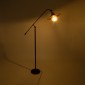 GloboStar® SILENE 01243 Vintage Επιδαπέδιο Φωτιστικό Μονόφωτο 1 x E27 IP20 Μαύρο & Χρυσό Μέταλλο - Μ30 x Π30 x Υ194cm