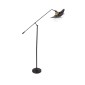 GloboStar® SILENE 01243 Vintage Επιδαπέδιο Φωτιστικό Μονόφωτο 1 x E27 IP20 Μαύρο & Χρυσό Μέταλλο - Μ30 x Π30 x Υ194cm