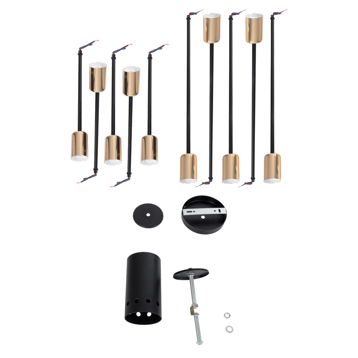 GloboStar® OLINDA 01244 Μοντέρνο Φωτιστικό Οροφής Πλέγμα Πολύφωτο 10 x E27 IP20 Μαύρο Μέταλλο - Μ102 x Π102 x Υ17cm