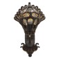 GloboStar® CORNELIA 01250 Vintage Επιτοίχιο Φωτιστικό Απλίκα Μονόφωτο 1 x E27 IP20 Καφέ & Χρυσό Μέταλλο με Μελί Γυαλί - Μ20 x Π32 x Υ55cm