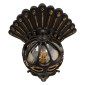 GloboStar® CORNELIA 01250 Vintage Επιτοίχιο Φωτιστικό Απλίκα Μονόφωτο 1 x E27 IP20 Καφέ & Χρυσό Μέταλλο με Μελί Γυαλί - Μ20 x Π32 x Υ55cm