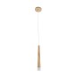 GloboStar® CALISTA 01252 Μοντέρνο Κρεμαστό Φωτιστικό Ανάρτηση Μονόφωτο 1 x G4 IP20 Μπεζ Ξύλο - Μ4 x Π3 x Υ33cm