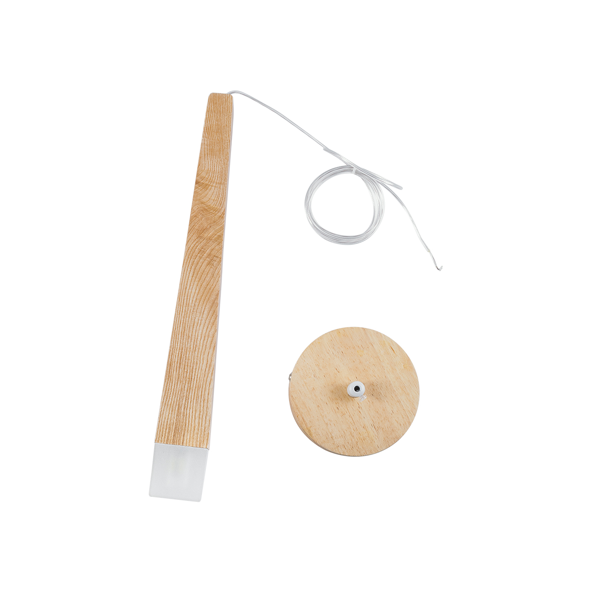GloboStar® CALISTA 01252 Μοντέρνο Κρεμαστό Φωτιστικό Ανάρτηση Μονόφωτο 1 x G4 IP20 Μπεζ Ξύλο - Μ4 x Π3 x Υ33cm