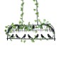 GloboStar® NEST 01255 Vintage Κρεμαστό Φωτιστικό Φιγούρα Πολύφωτο 4 x E27 IP20 Mαύρο Μέταλλο με Πράσινο Πλαστικό - Μ103 x Π34 x Υ36.5cm