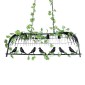 GloboStar® NEST 01255 Vintage Κρεμαστό Φωτιστικό Φιγούρα Πολύφωτο 4 x E27 IP20 Mαύρο Μέταλλο με Πράσινο Πλαστικό - Μ103 x Π34 x Υ36.5cm