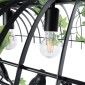GloboStar® NEST 01255 Vintage Κρεμαστό Φωτιστικό Φιγούρα Πολύφωτο 4 x E27 IP20 Mαύρο Μέταλλο με Πράσινο Πλαστικό - Μ103 x Π34 x Υ36.5cm