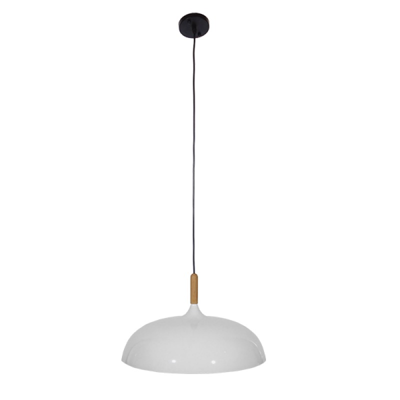 GLOBOSTAR® VALLETE 01256 Μοντέρνο Κρεμαστό Φωτιστικό Οροφής με Ντουί 1 x E27 AC 220-240V IP20 - Λευκό & Μπεζ - Μ45 x Π45 x Υ27cm