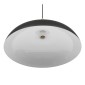 GloboStar® VALLETE 01258 Μοντέρνο Κρεμαστό Φωτιστικό Καμπάνα Μονόφωτο 1 x E27 IP20 Μαύρο Μέταλλο με Μπεζ Ξύλο - Μ45 x Π45 x Υ27cm