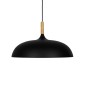 GloboStar® VALLETE 01258 Μοντέρνο Κρεμαστό Φωτιστικό Καμπάνα Μονόφωτο 1 x E27 IP20 Μαύρο Μέταλλο με Μπεζ Ξύλο - Μ45 x Π45 x Υ27cm