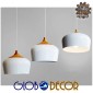GloboStar® VILI 01260 Μοντέρνο Κρεμαστό Φωτιστικό Καμπάνα Μονόφωτο 1 x E27 IP20 Λευκό & Μπεζ Μέταλλο - Μ35 x Π35 x Υ27cm