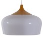 GloboStar® VILI 01260 Μοντέρνο Κρεμαστό Φωτιστικό Καμπάνα Μονόφωτο 1 x E27 IP20 Λευκό & Μπεζ Μέταλλο - Μ35 x Π35 x Υ27cm