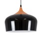 GloboStar® VILI 01261 Μοντέρνο Κρεμαστό Φωτιστικό Καμπάνα Μονόφωτο 1 x E27 IP20 Μαύρο & Μπεζ Μέταλλο - Μ35 x Π35 x Υ27cm
