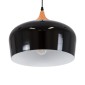 GloboStar® VILI 01261 Μοντέρνο Κρεμαστό Φωτιστικό Καμπάνα Μονόφωτο 1 x E27 IP20 Μαύρο & Μπεζ Μέταλλο - Μ35 x Π35 x Υ27cm