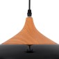 GloboStar® VILI 01261 Μοντέρνο Κρεμαστό Φωτιστικό Καμπάνα Μονόφωτο 1 x E27 IP20 Μαύρο & Μπεζ Μέταλλο - Μ35 x Π35 x Υ27cm