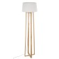 GloboStar® TOWER 01264 Μοντέρνο Επιδαπέδιο Φωτιστικό Μονόφωτο 1 x E27 IP20 Μπεζ Ξύλο με Λευκό Ύφασμα - Μ40 x Π40 x Υ166cm