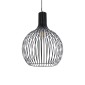 GloboStar® SCANDI 01266 Μοντέρνο Κρεμαστό Φωτιστικό Πλέγμα Μονόφωτο 1 x E27 IP20 Μαύρο Μέταλλο - Μ38 x Π38 x Υ50cm