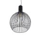 GloboStar® SCANDI 01266 Μοντέρνο Κρεμαστό Φωτιστικό Πλέγμα Μονόφωτο 1 x E27 IP20 Μαύρο Μέταλλο - Μ38 x Π38 x Υ50cm