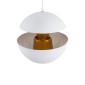 GloboStar® SEVILLE 01268 Μοντέρνο Κρεμαστό Φωτιστικό Ανάρτηση Μονόφωτο 1 x E27 IP20 Λευκό & Χρυσό Μέταλλο - Μ35 x Π35 x Υ35cm