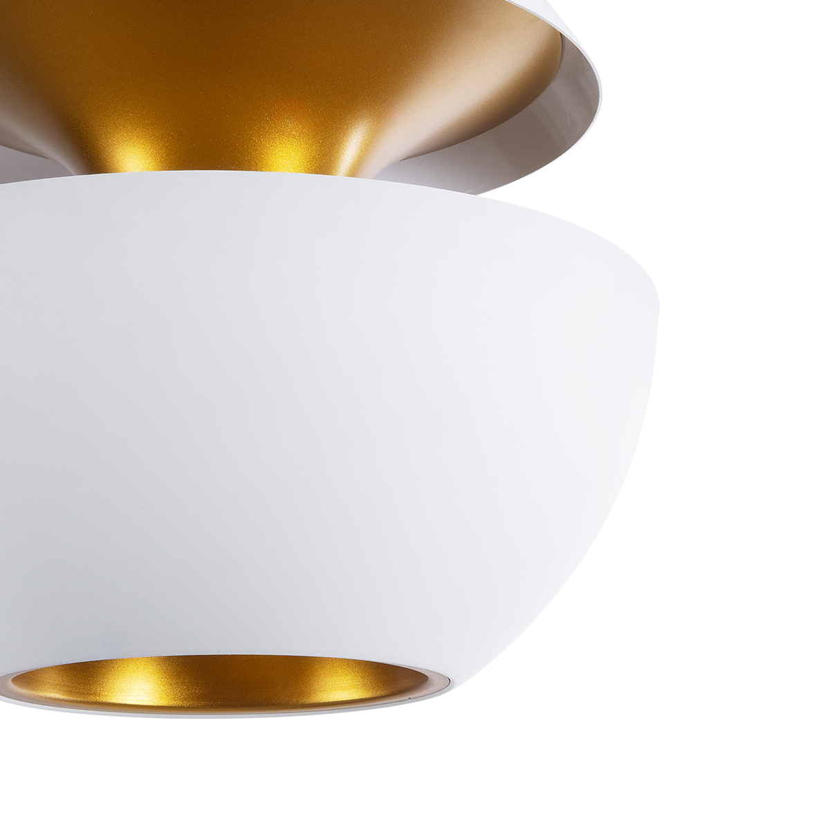 GloboStar® SEVILLE 01268 Μοντέρνο Κρεμαστό Φωτιστικό Ανάρτηση Μονόφωτο 1 x E27 IP20 Λευκό & Χρυσό Μέταλλο - Μ35 x Π35 x Υ35cm