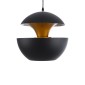GloboStar® SEVILLE 01269 Μοντέρνο Κρεμαστό Φωτιστικό Ανάρτηση Μονόφωτο 1 x E27 IP20 Μαύρο & Χρυσό Μέταλλο - Μ35 x Π35 x Υ35cm