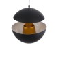 GloboStar® SEVILLE 01269 Μοντέρνο Κρεμαστό Φωτιστικό Ανάρτηση Μονόφωτο 1 x E27 IP20 Μαύρο & Χρυσό Μέταλλο - Μ35 x Π35 x Υ35cm