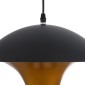 GloboStar® SEVILLE 01269 Μοντέρνο Κρεμαστό Φωτιστικό Ανάρτηση Μονόφωτο 1 x E27 IP20 Μαύρο & Χρυσό Μέταλλο - Μ35 x Π35 x Υ35cm