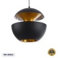 GloboStar® SEVILLE 01269 Μοντέρνο Κρεμαστό Φωτιστικό Ανάρτηση Μονόφωτο 1 x E27 IP20 Μαύρο & Χρυσό Μέταλλο - Μ35 x Π35 x Υ35cm