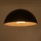 GloboStar® SERENIA 01270 Μοντέρνο Κρεμαστό Φωτιστικό Καμπάνα Μονόφωτο 1 x E27 IP20 Μαύρο Μέταλλο με Λευκό Γύψο - Μ60 x Π60 x Υ30cm