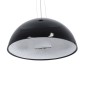 GloboStar® SERENIA 01270 Μοντέρνο Κρεμαστό Φωτιστικό Καμπάνα Μονόφωτο 1 x E27 IP20 Μαύρο Μέταλλο με Λευκό Γύψο - Μ60 x Π60 x Υ30cm