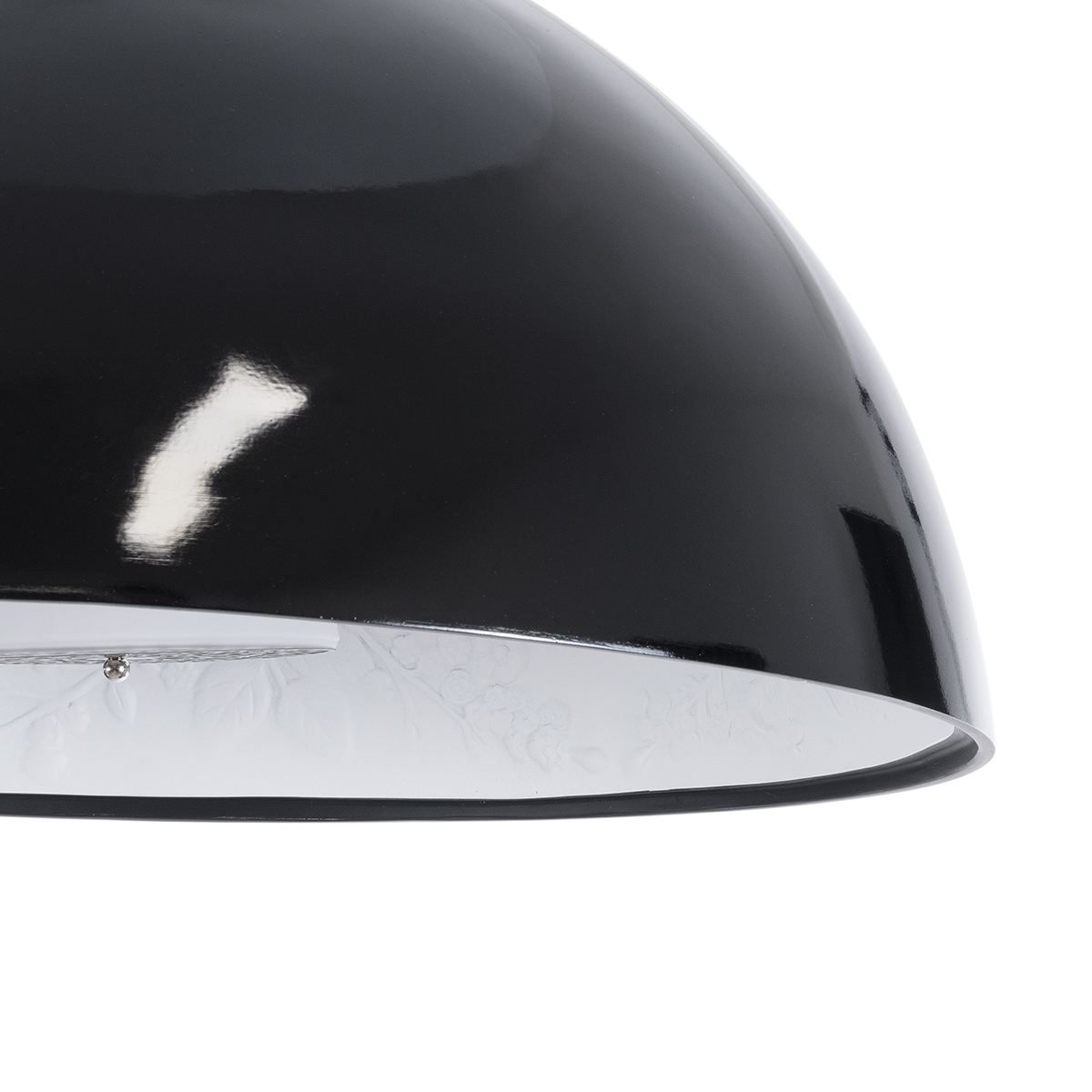 GloboStar® SERENIA 01270 Μοντέρνο Κρεμαστό Φωτιστικό Καμπάνα Μονόφωτο 1 x E27 IP20 Μαύρο Μέταλλο με Λευκό Γύψο - Μ60 x Π60 x Υ30cm