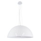 GloboStar® SERENIA 01271 Μοντέρνο Κρεμαστό Φωτιστικό Καμπάνα Μονόφωτο 1 x E27 IP20 Λευκό Μέταλλο με Λευκό Γύψο - Μ60 x Π60 x Υ30cm