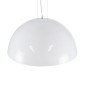 GloboStar® SERENIA 01271 Μοντέρνο Κρεμαστό Φωτιστικό Καμπάνα Μονόφωτο 1 x E27 IP20 Λευκό Μέταλλο με Λευκό Γύψο - Μ60 x Π60 x Υ30cm