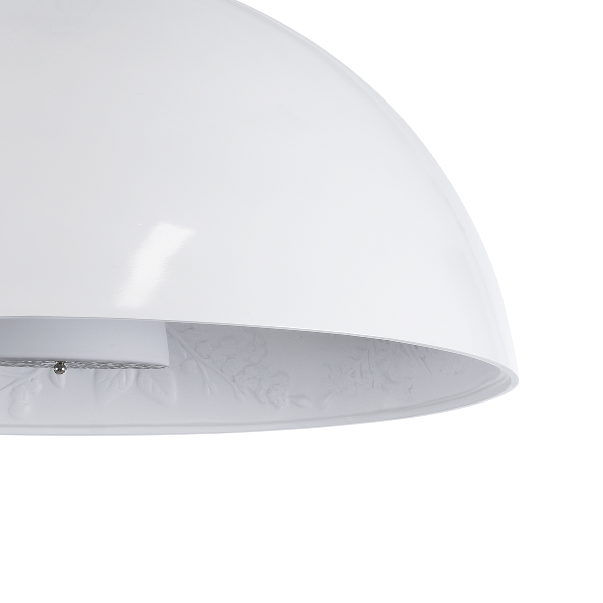 GloboStar® SERENIA 01271 Μοντέρνο Κρεμαστό Φωτιστικό Καμπάνα Μονόφωτο 1 x E27 IP20 Λευκό Μέταλλο με Λευκό Γύψο - Μ60 x Π60 x Υ30cm