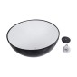 GloboStar® SERENIA 01272 Μοντέρνο Κρεμαστό Φωτιστικό Καμπάνα Μονόφωτο 1 x E27 IP20 Μαύρο Μέταλλο με Λευκό Γύψο - Μ90 x Π90 x Y40cm