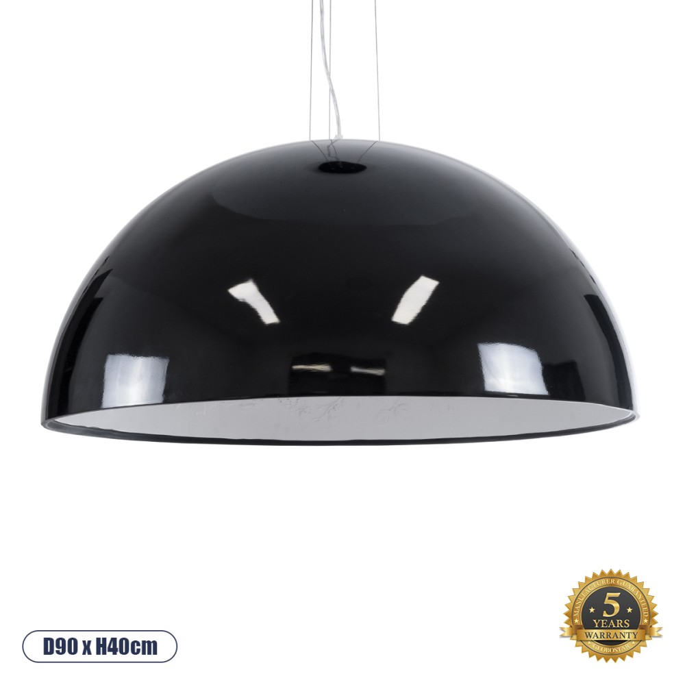 GLOBOSTAR® SERENIA 01272 Μοντέρνο Κρεμαστό Φωτιστικό Οροφής με Ντουί 1 x E27 AC 220-240V IP20 - Μαύρο & Λευκό - Μ90 x Π90 x Y40cm