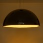 GloboStar® SERENIA 01272 Μοντέρνο Κρεμαστό Φωτιστικό Καμπάνα Μονόφωτο 1 x E27 IP20 Μαύρο Μέταλλο με Λευκό Γύψο - Μ90 x Π90 x Y40cm