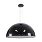 GloboStar® SERENIA 01272 Μοντέρνο Κρεμαστό Φωτιστικό Καμπάνα Μονόφωτο 1 x E27 IP20 Μαύρο Μέταλλο με Λευκό Γύψο - Μ90 x Π90 x Y40cm