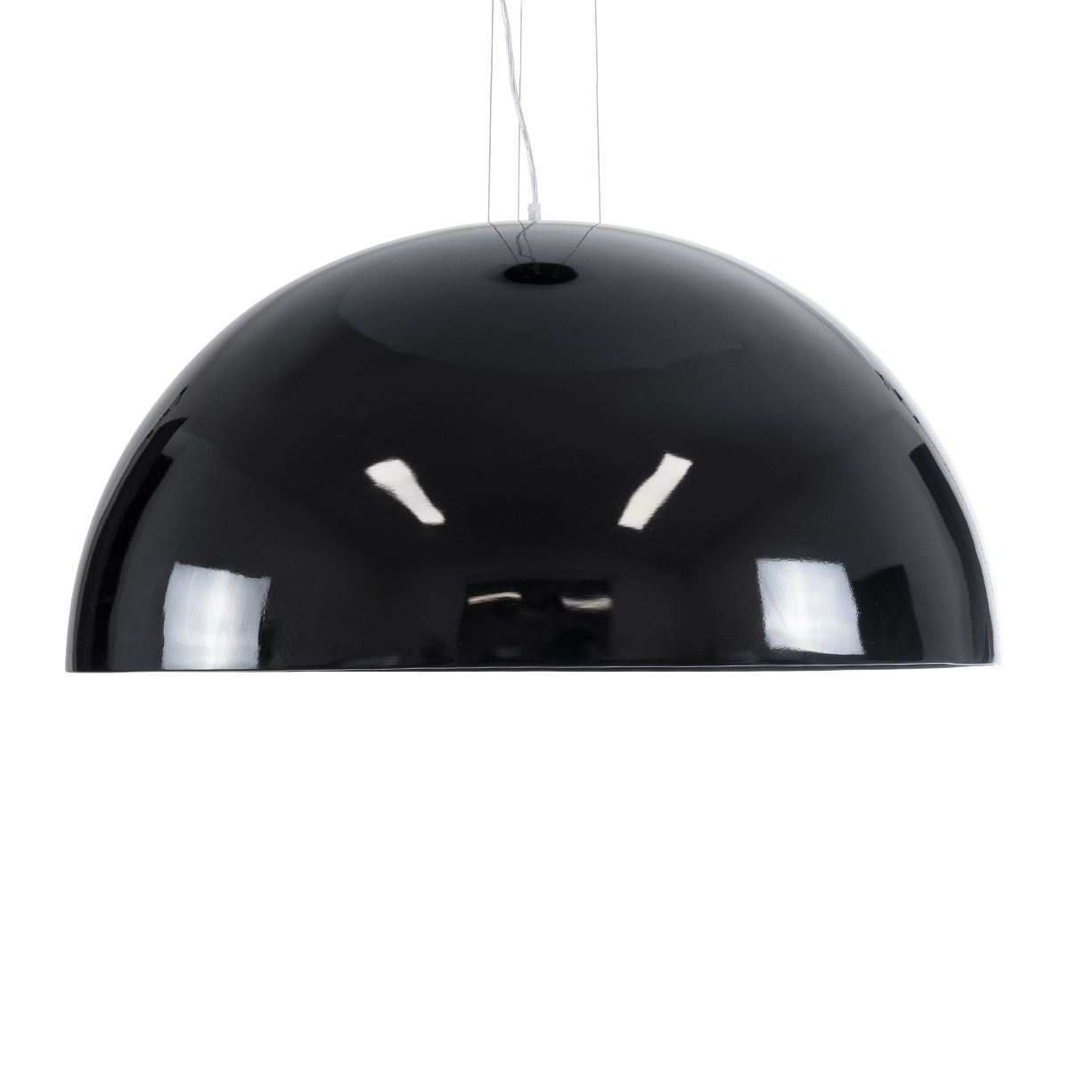 GloboStar® SERENIA 01272 Μοντέρνο Κρεμαστό Φωτιστικό Καμπάνα Μονόφωτο 1 x E27 IP20 Μαύρο Μέταλλο με Λευκό Γύψο - Μ90 x Π90 x Y40cm