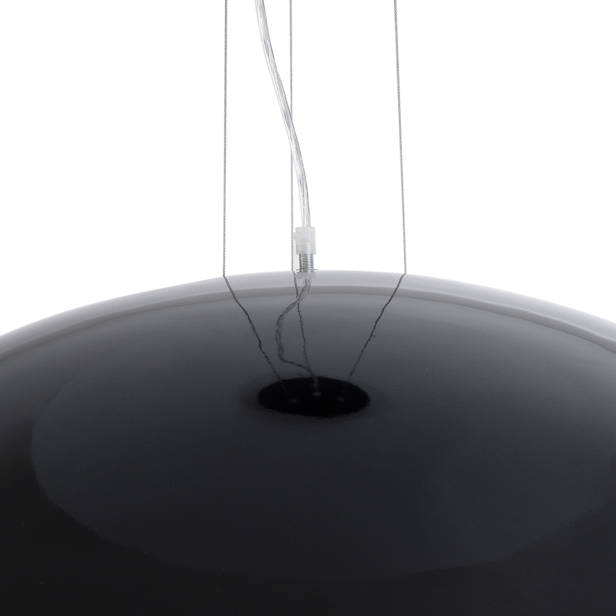 GloboStar® SERENIA 01272 Μοντέρνο Κρεμαστό Φωτιστικό Καμπάνα Μονόφωτο 1 x E27 IP20 Μαύρο Μέταλλο με Λευκό Γύψο - Μ90 x Π90 x Y40cm